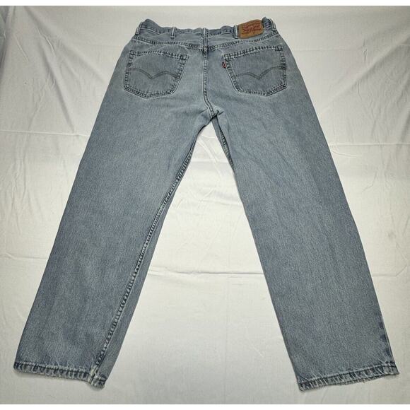 Levis 550 Men's Relaxed Fit Straight Leg Blue Jeans - Size 38x32 - Picture 2 of 6